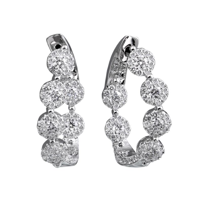 Diamond Halo Inside Out Earrings