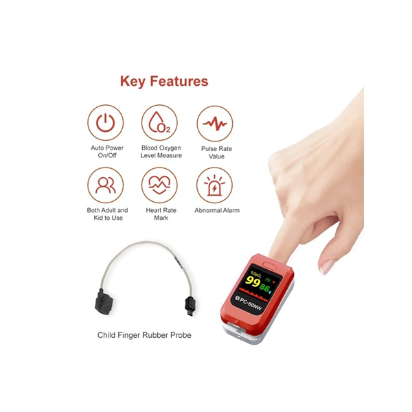 Lepu PC-60NW Digital Fingertip Pulse Oximeter with Lanyard Wireless Bluetooth Connection