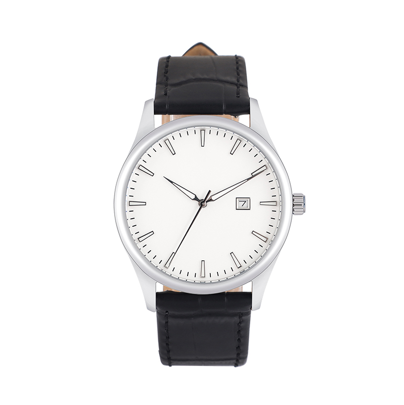 MINIMALIST STYLE STAINLESS STEEL GENUINE LEATHER STRAP COUPLE'S WATCH