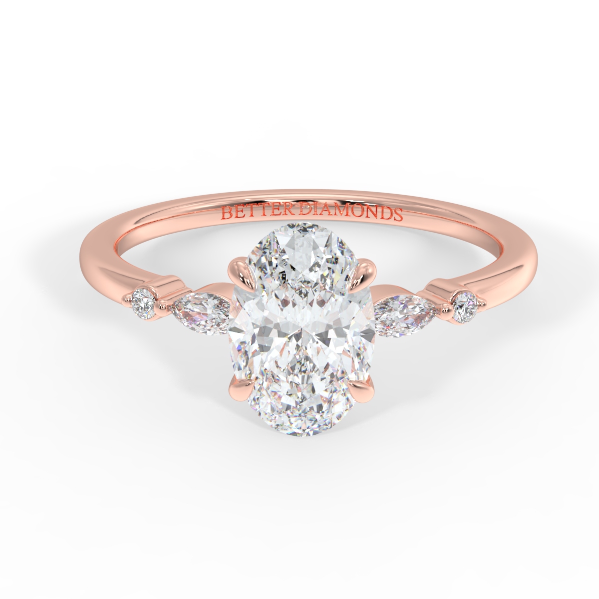 Victoria Solitaire Engagement Ring - BDER24-LAB-14K-RG