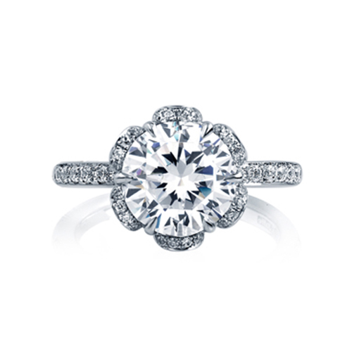 A.jaffe Solitaire Halo Semi-mount Diamond Engagement Ring