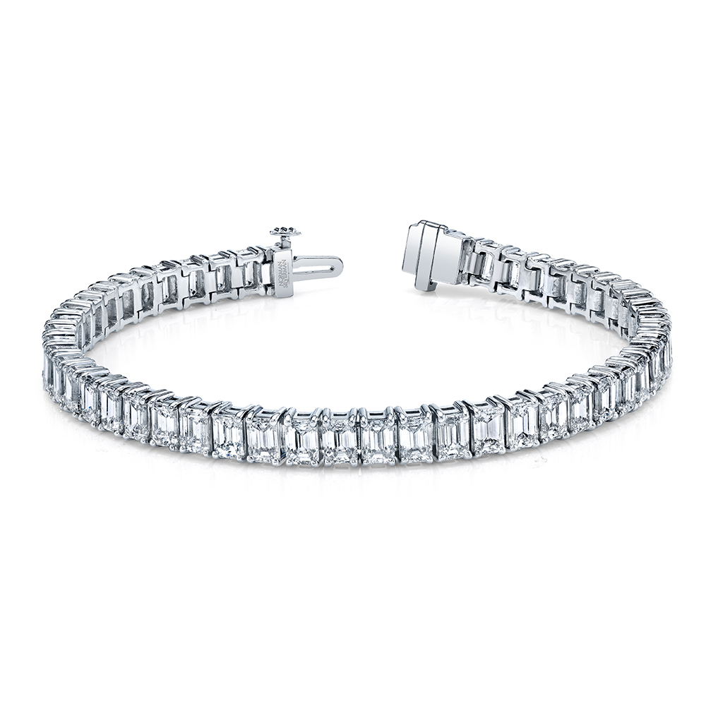 Norman Silverman Emerald Diamond Tennis Bracelet