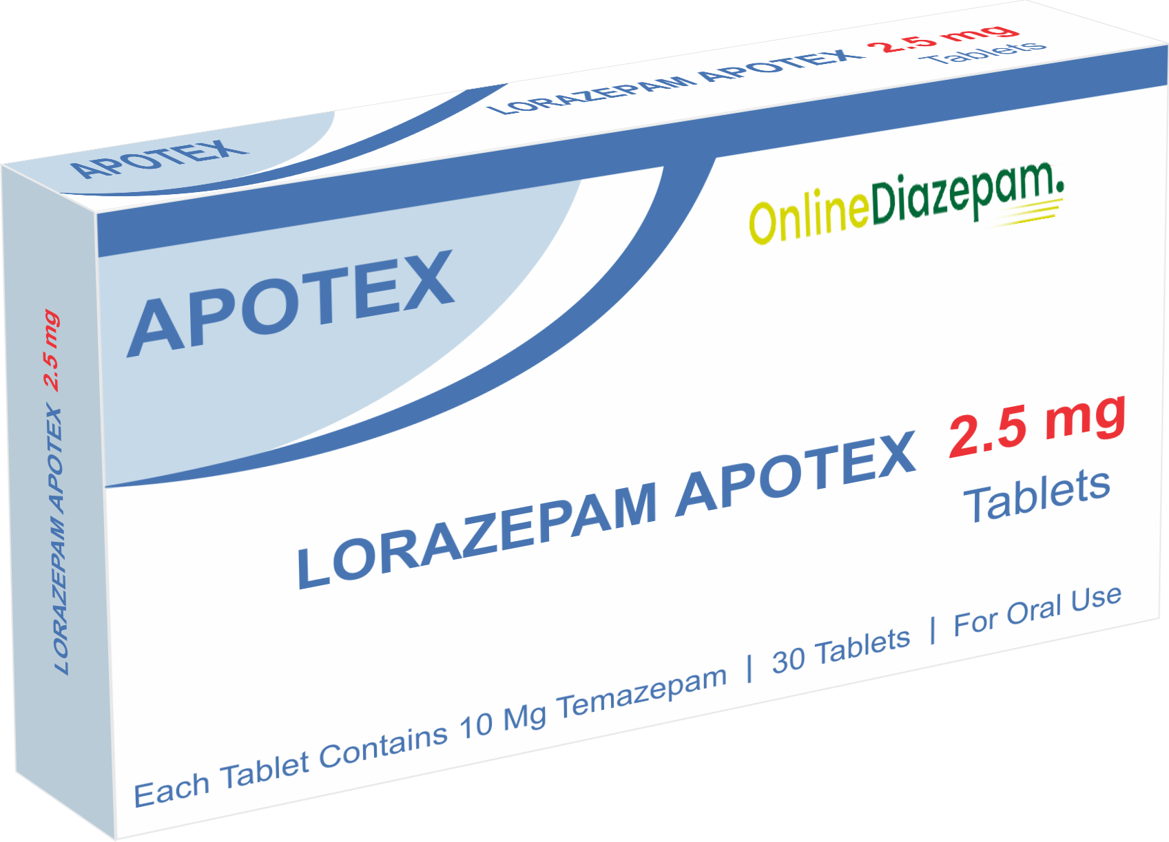  Lorazepam 2.5mg (30 Tablets)