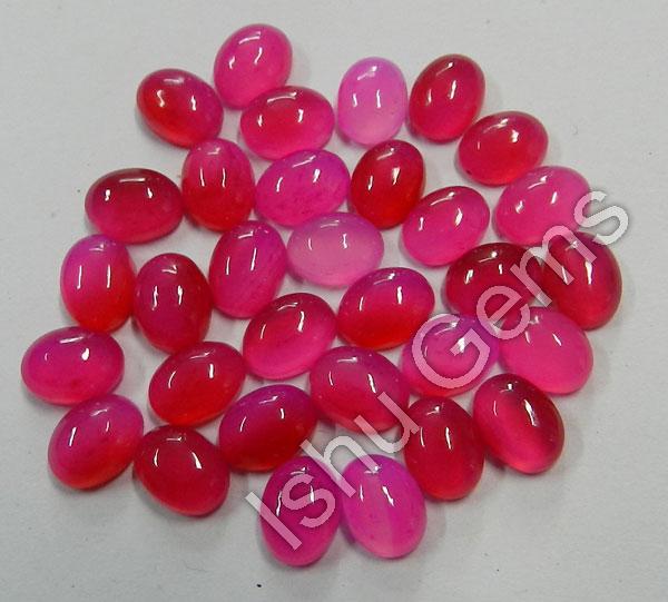 50 pcs Pink chalcedony 10*12mm Oval cabochon