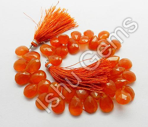 1 Strand Natural Carnelian 10*12- 10*15mm Faceted Almond Pear Beads