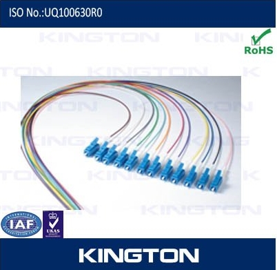 12 core LC set colored fiber optic pigtail