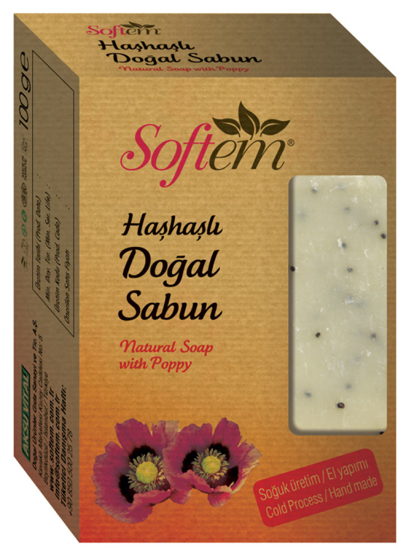 Natural Herbal Soap with Poppy Seeds