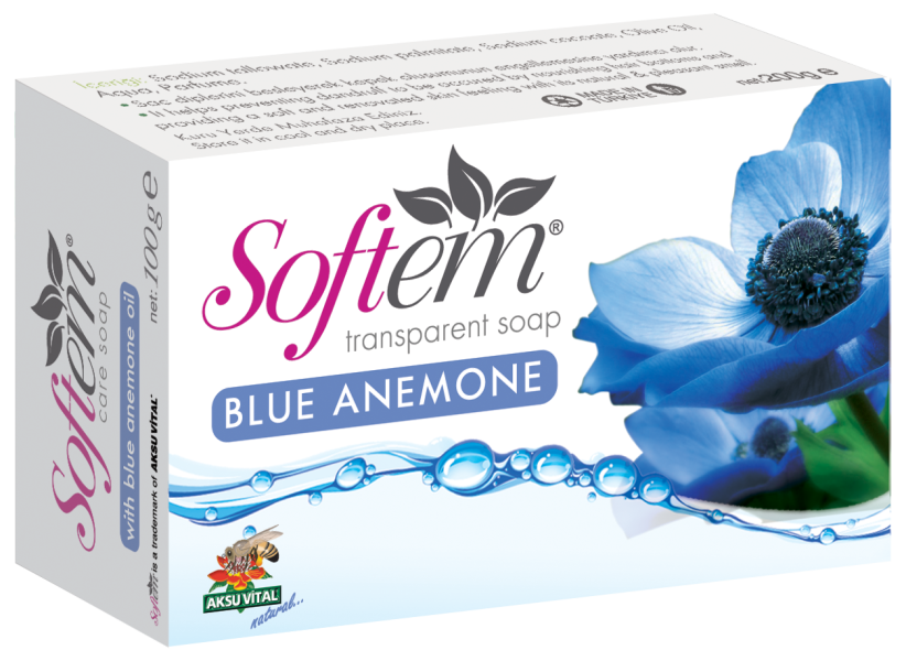 Softem Natural Herbal Soap with Blue Anemone