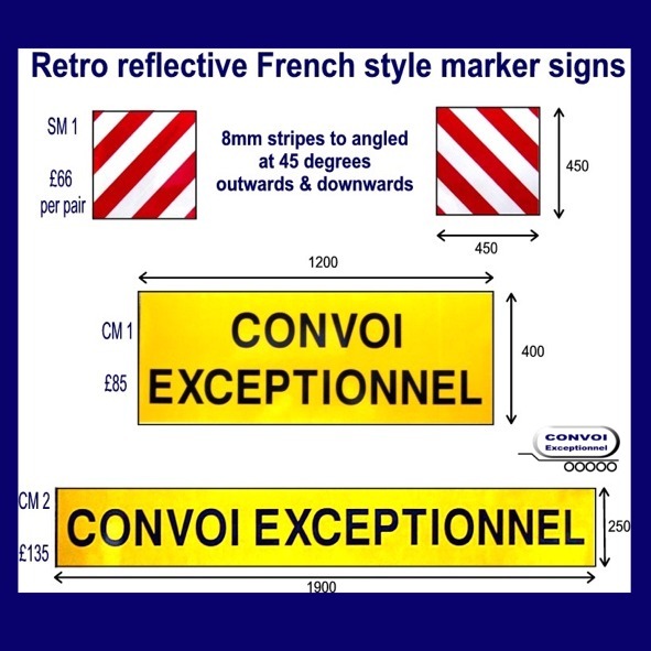 Convoi Exceptionnel Marker Boards for Abnormal Loads