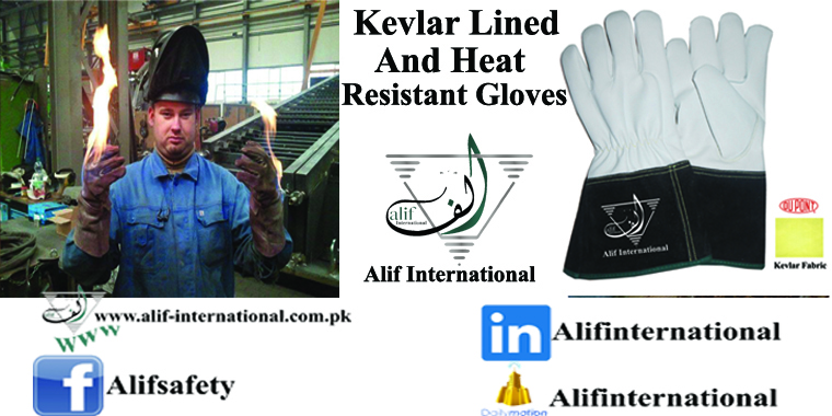 Kevlar lined heat resistant gloves