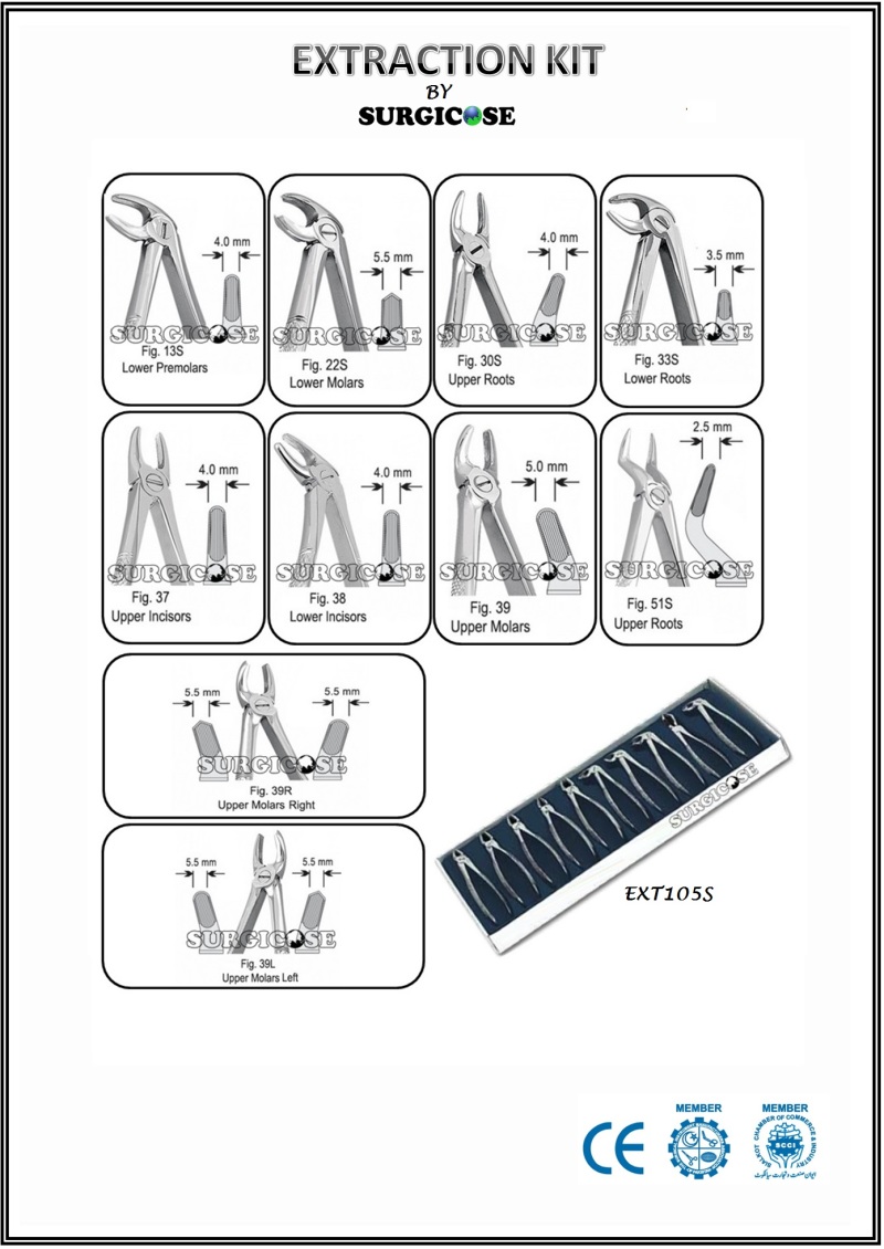 Extracting Forceps Kit-5 (English Pattern)