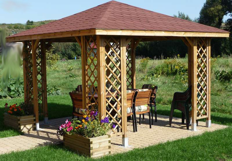 3m x 3m WOODEN PAVILION GAZEBO PATIO