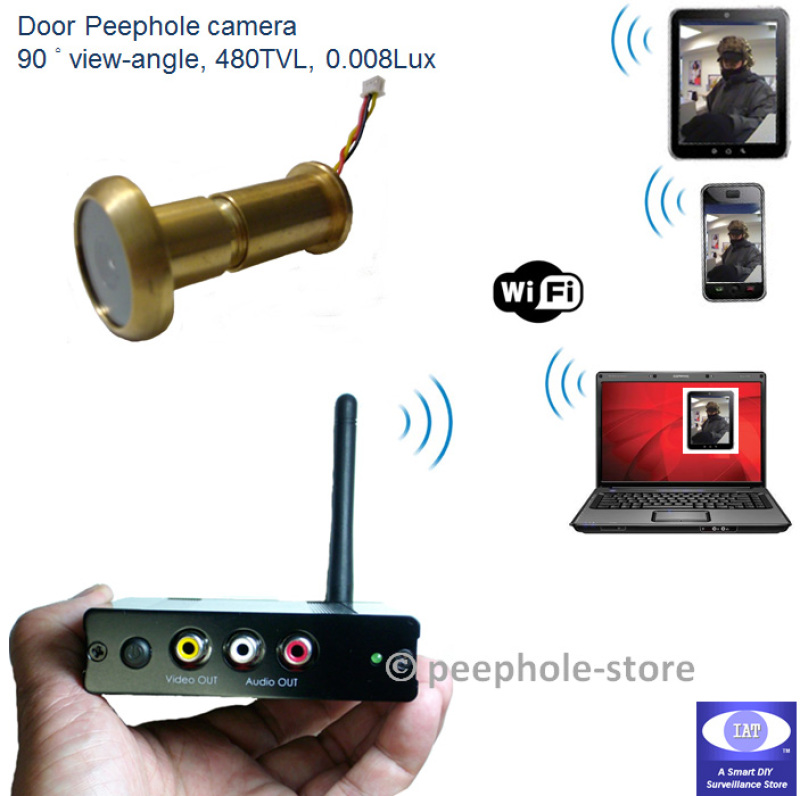 Wireless WiFi Door EYE Peephole Video Camera Surveillance for iPhone Smartphone 