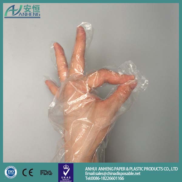 Anheng brand HDPE material plastic glove disposable glove single use pe glove