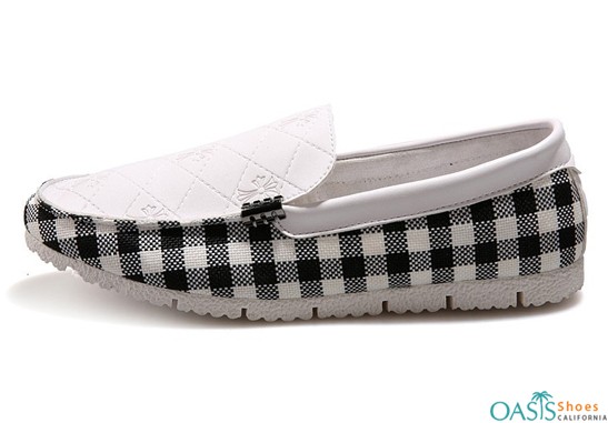 Chequered Leather Loafers