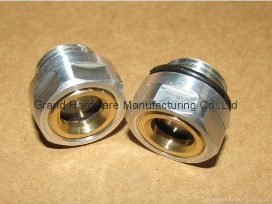 Aluminum oil level indicator sight glass for gearbox