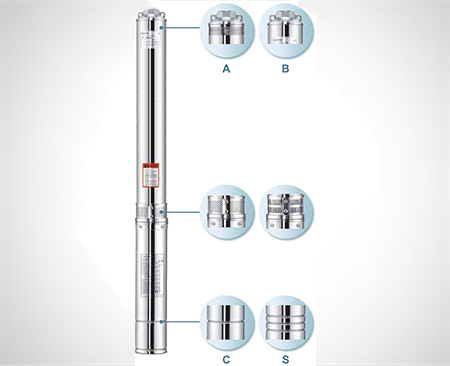 4 Inch Deep well pump/Borehole pump/Stainless steel pump 4SS 2 series