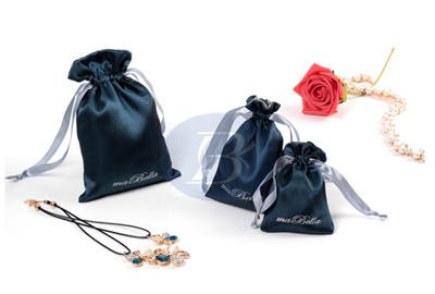 High Quality  Custom Printed Drawstring Satin Jewelry Pouches,Satin Bag