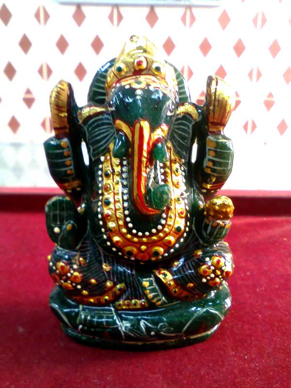 Green Z Painted Ganesha