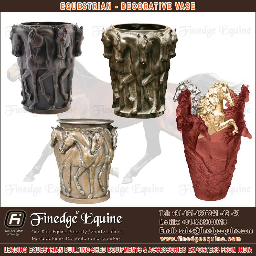 Equestrian decorative vase