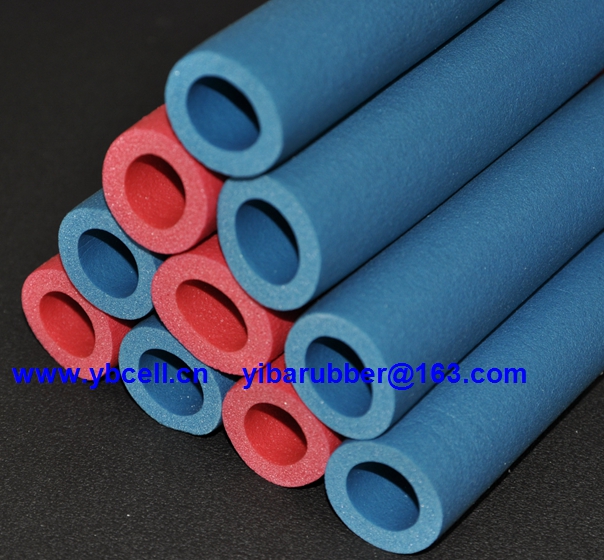 red/blue rubber foam insulation tube