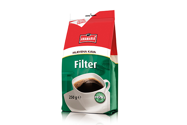 Kaffi in filters bolli