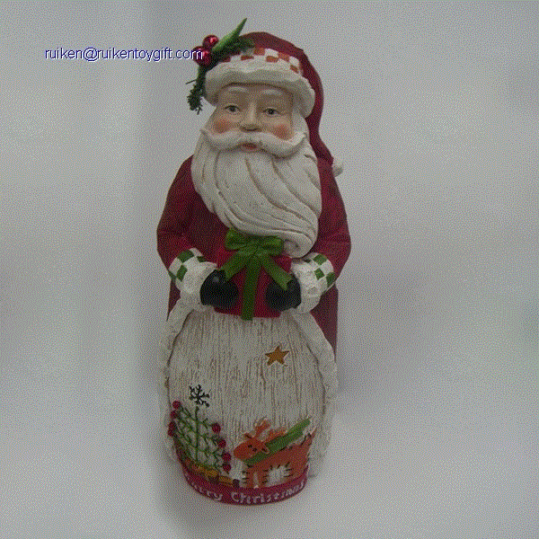 12 Inch Resin Santa Claus Holiday Statue