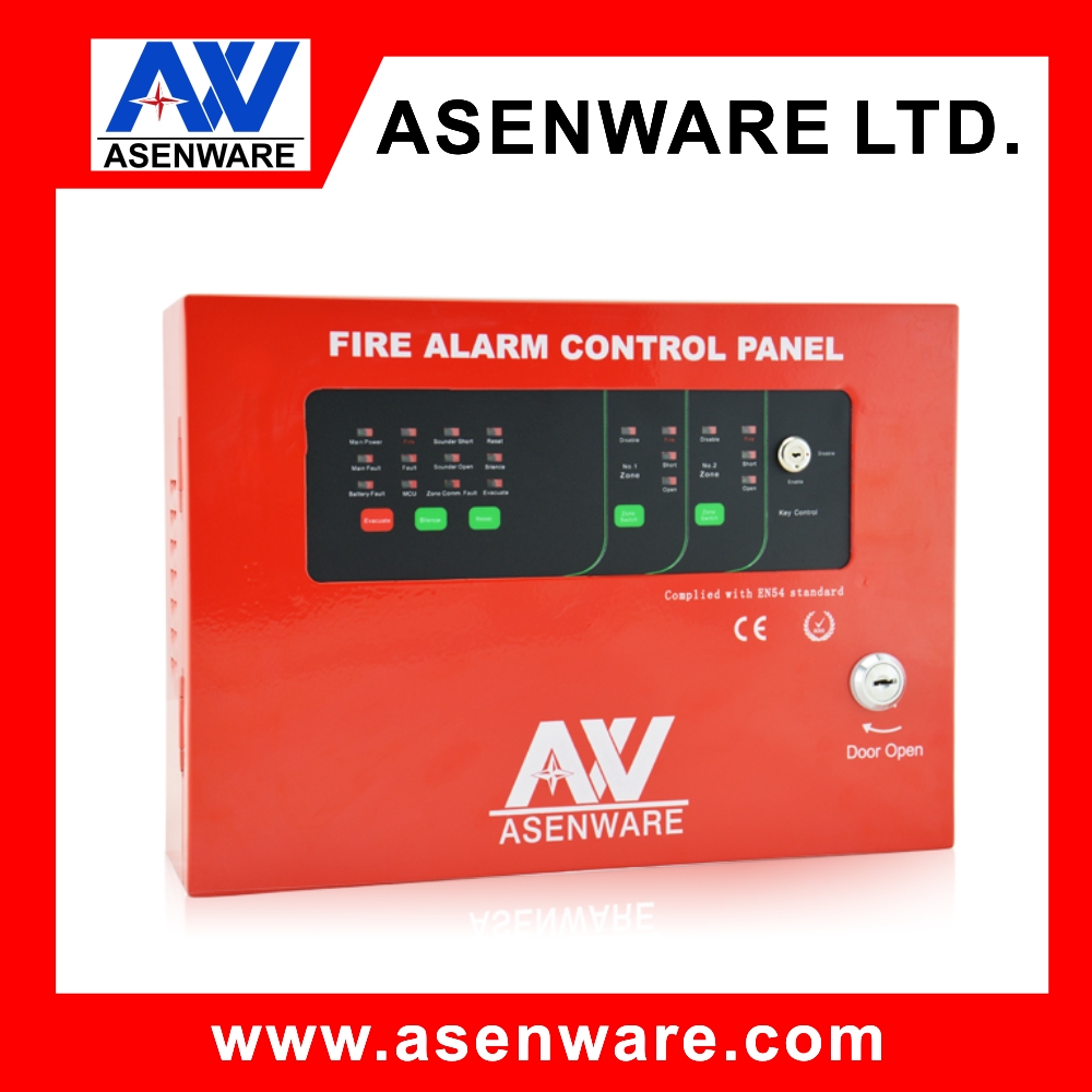 Asenware 2 zone conventional fire alarm control panel 