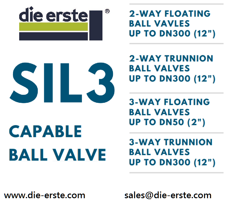 DIE ERSTE   SIL3  CAPABLE BALL VALVE