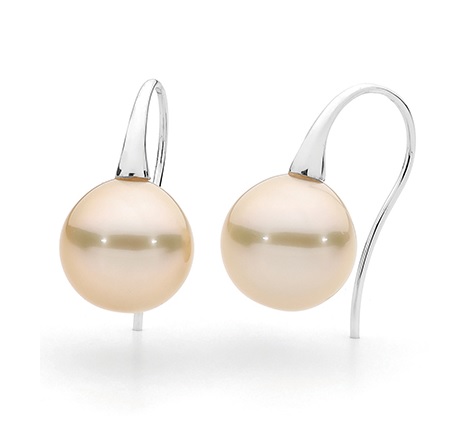 WHITE GOLD PEARL EARRINGS