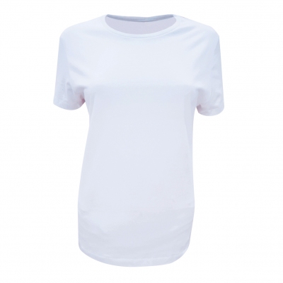 LADIES ROUNDNECK 100% COTTON - WHITE