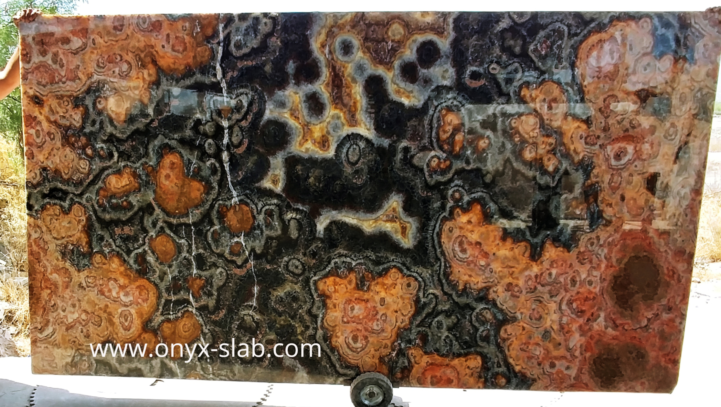 Black Fired Onyx Slabs