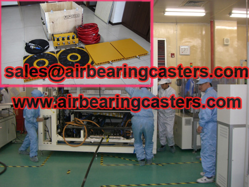 Air pads for moving equipment machinery moving skates