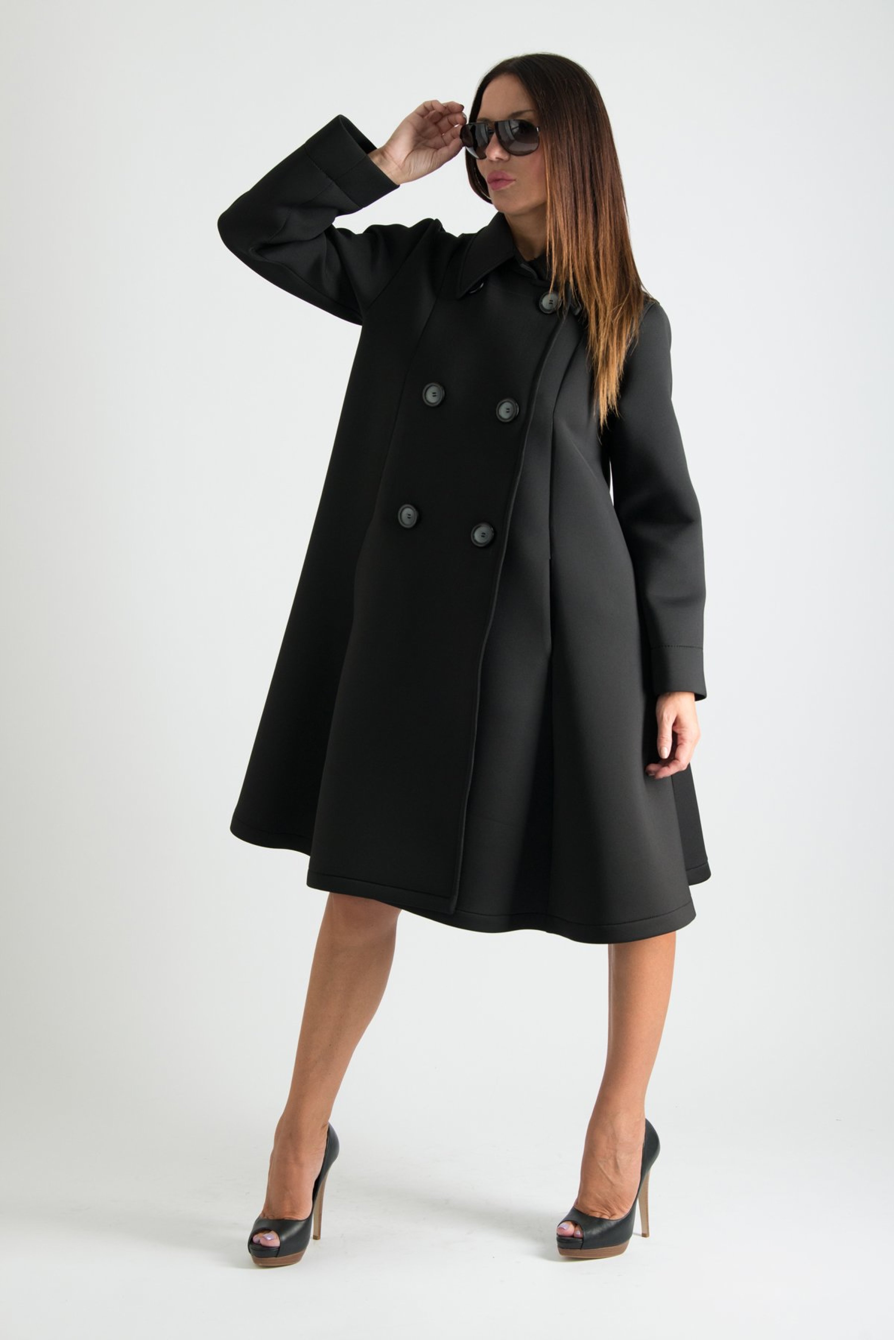 Neoprene Coat, Black Woman Neoprene Blazer - CT0769NE