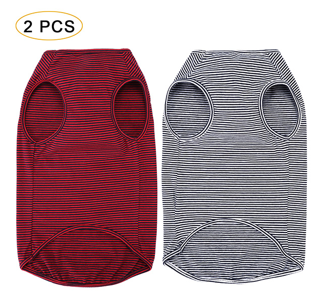 Dog Striped Cotton T Shirts,Pet Breathable Soft Basic Vest