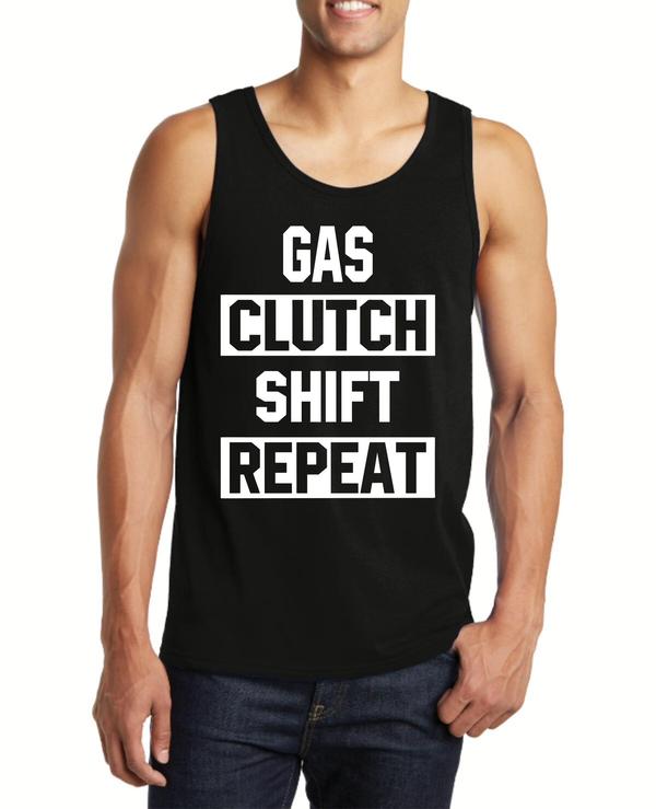 Gas Clutch BLK Tank WHITE Logo