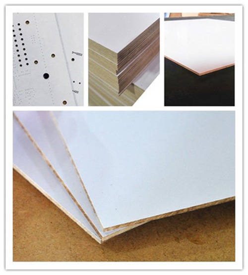 Yueshan aluminium entry board and white melamine backup board for Pcb