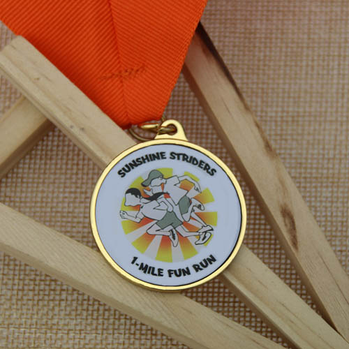 Custom Medals | One Mile Fun Run Custom Gold Medals