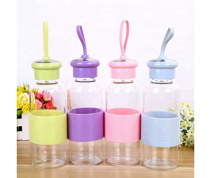 Wholesale 500ML Portable glass water bottle