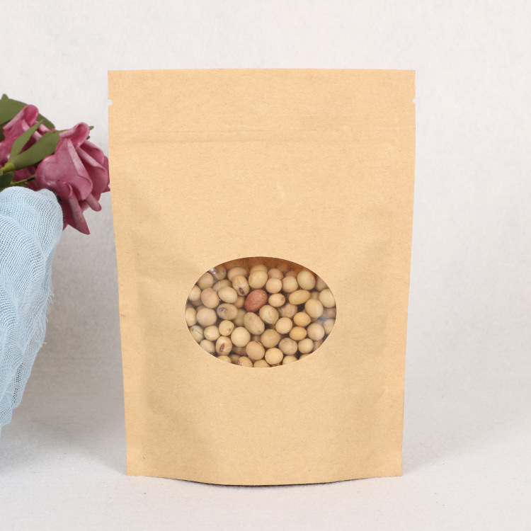  Round window kraft paper pouch