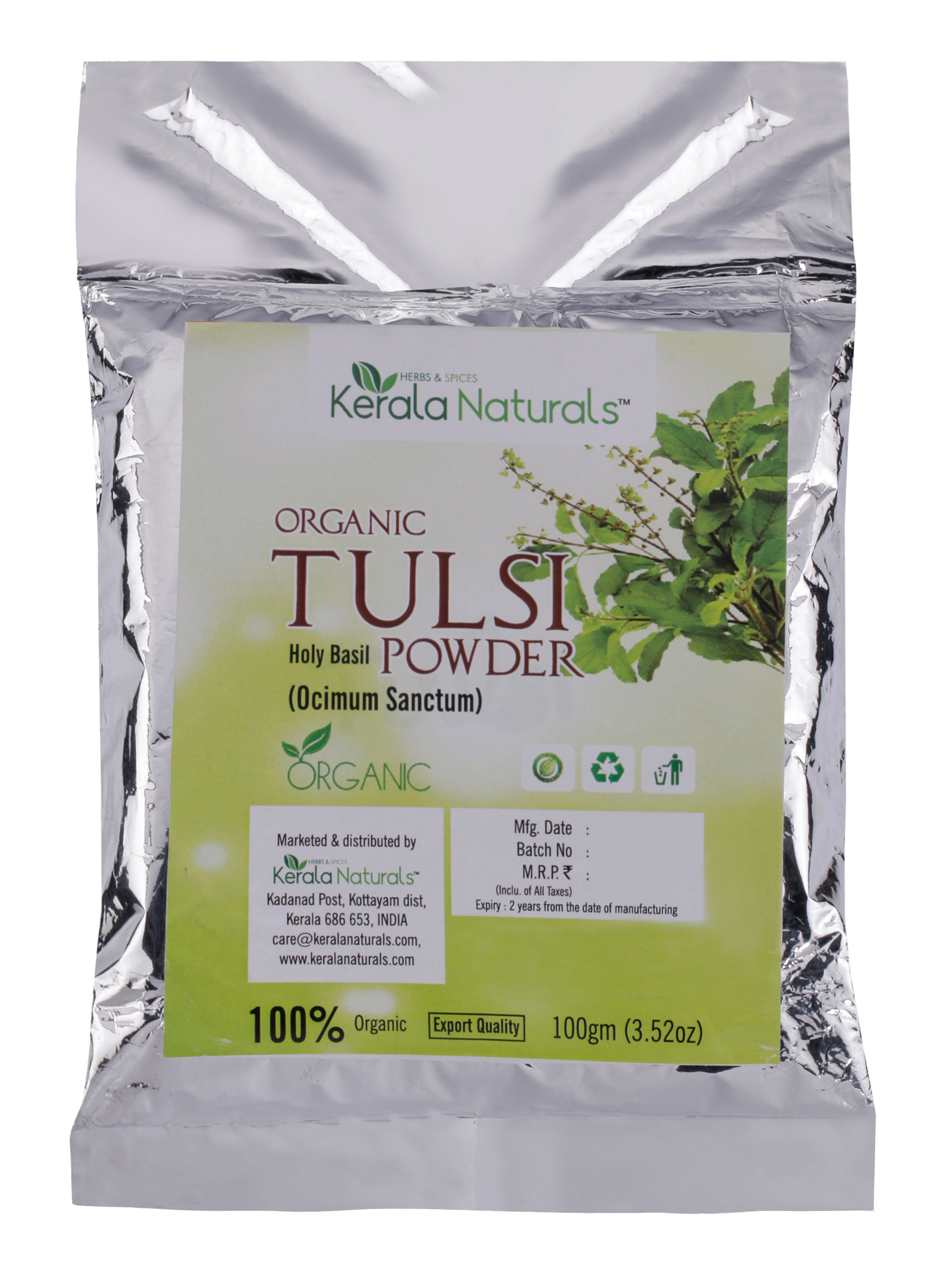 KERALA NATURALS ORGANIC TULSI POWDER 100 GM