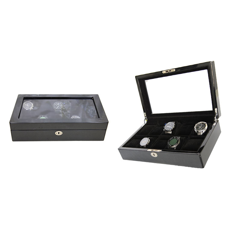 Collection classical black watch case storage display box  watch storage display box