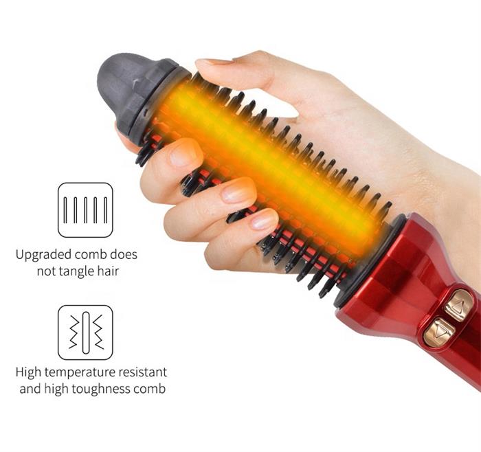 New Design Iron Hair Curler Brush Professional Heater Curling Brush Rechargeable Automatic Hair Curler AE-504