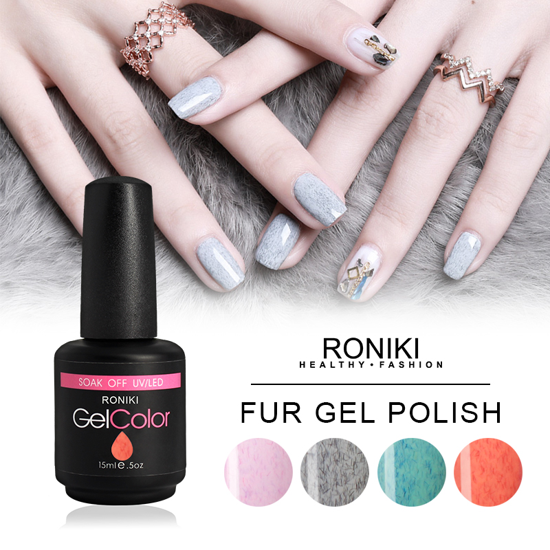 RONIKI Fur Effect Gel Polish,Nail Matte Gel Polish