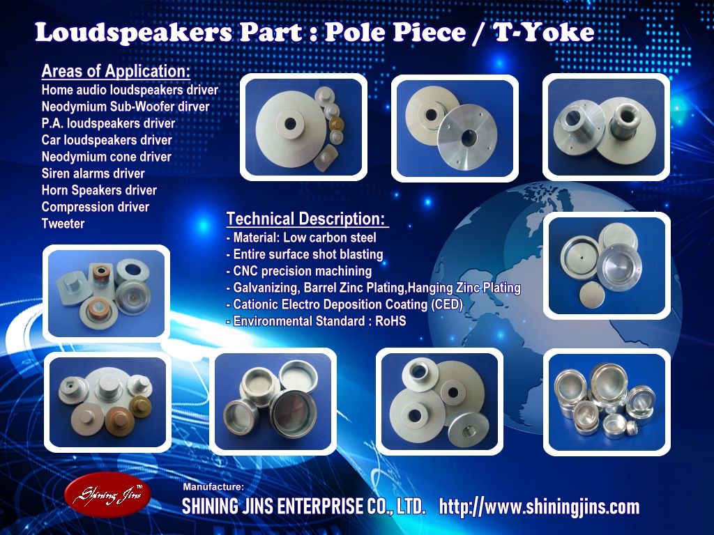 Speaker Parts Tweeter T-Yoke (Pole Piece) and Washer (Top Plate) CNC Machining Parts