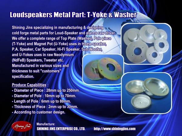 Manufacturer Speakers part T-Yoke Washer Bottom Plate in Taiwan