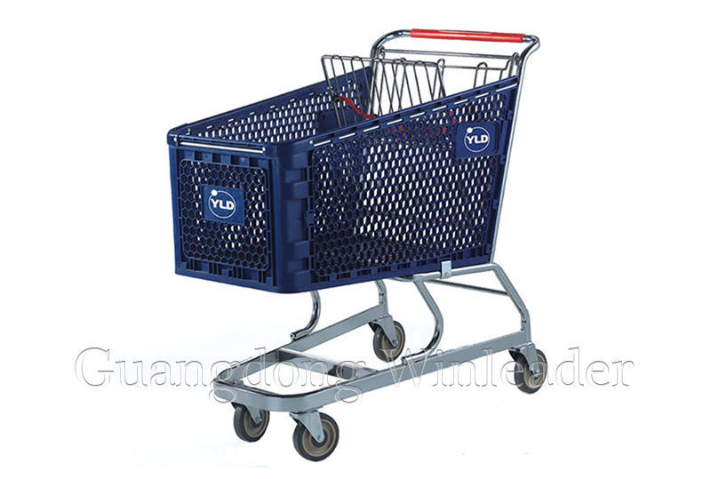 YLD-PT180-2SB Plastic Shopping Cart   plastic grocery shopping trolley