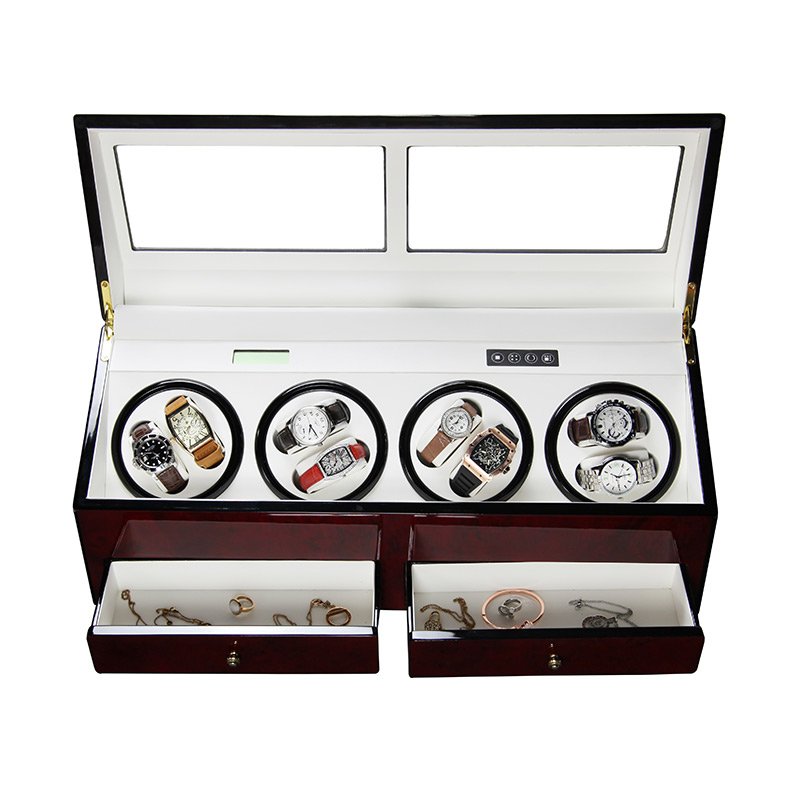 8 Slots Automatic Motor Wooden Watch Winder 