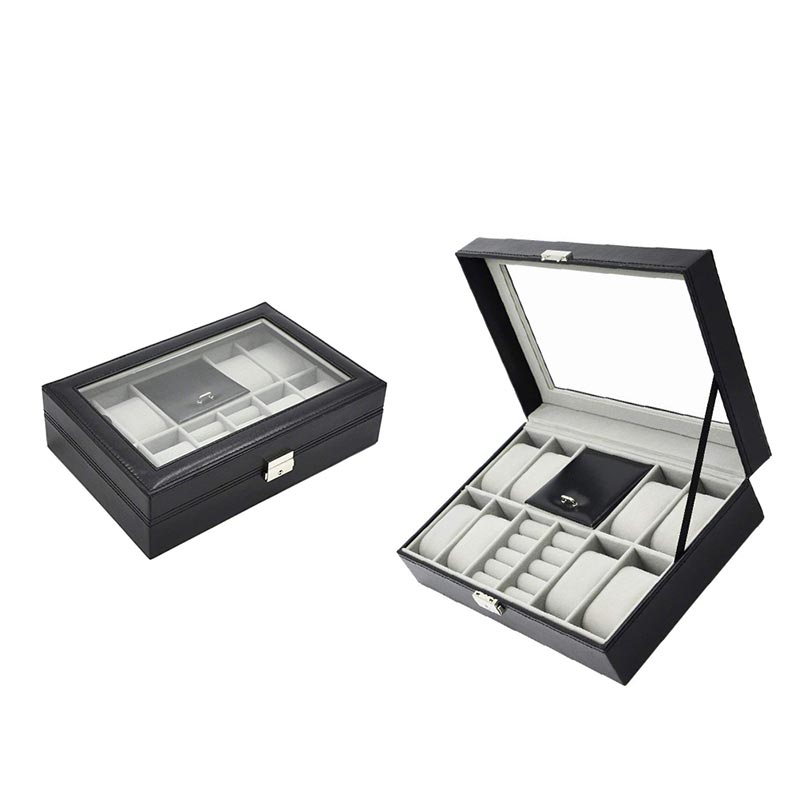 Custom wholesale high quality PU leather watch jewelry boxes 