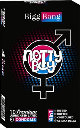 NottyBoy 4 In 1 Multi-Textured Condom (Dotted, Ribbed, Climax Delay & Pleasure Fit)